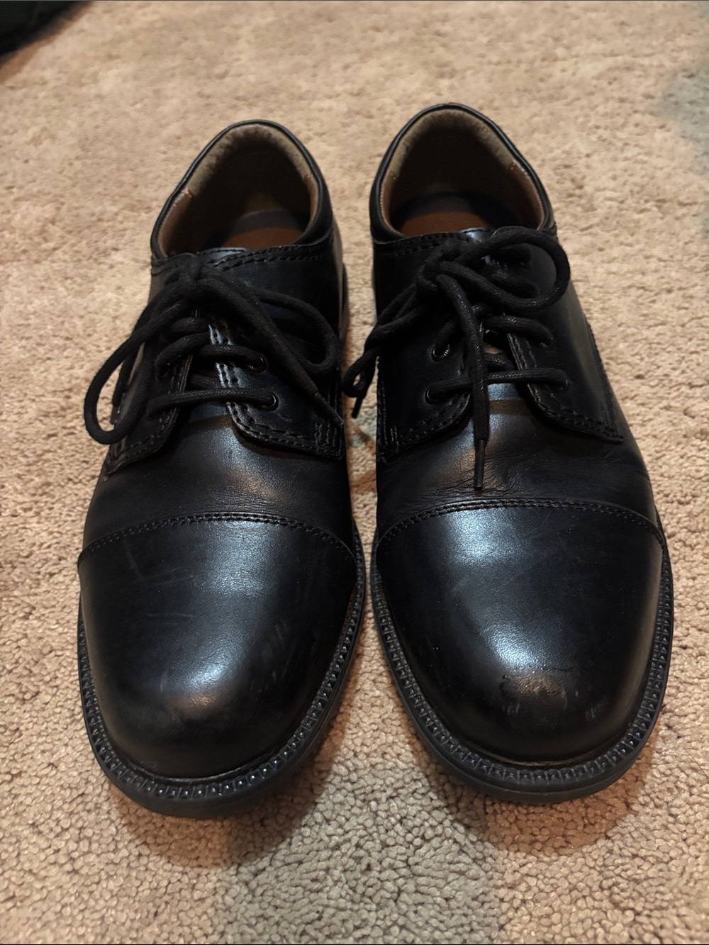 Men's Dockers Black Leather Cap-Toe Derby Shoes